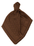 Valentino Garavani Toute La V Jacquard Silk-Wool Scarf — Brown