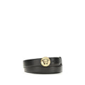 Versace Medusa Buckle Calfskin Belt — Black