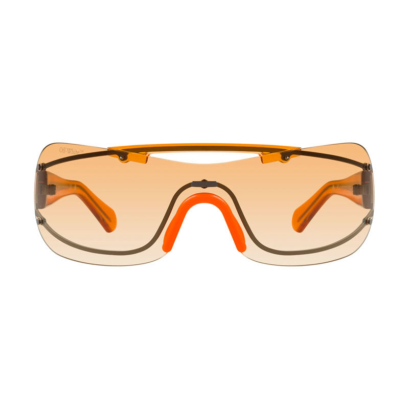 Off-White OERI103BIGWHARF7207 Oversized Shield Sunglasses — Orange