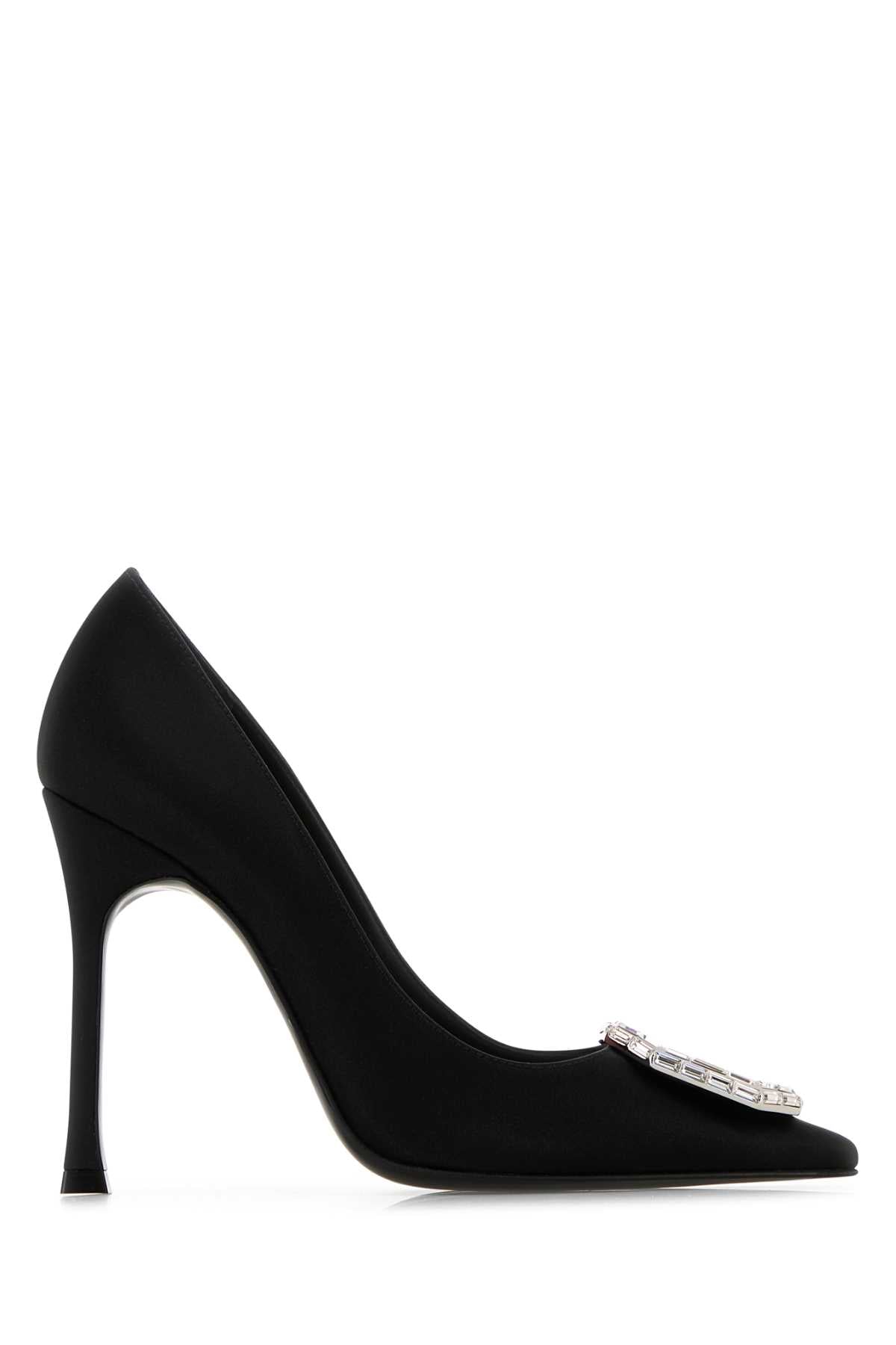 Amina Muaddi Satblawhibu Pump — Black