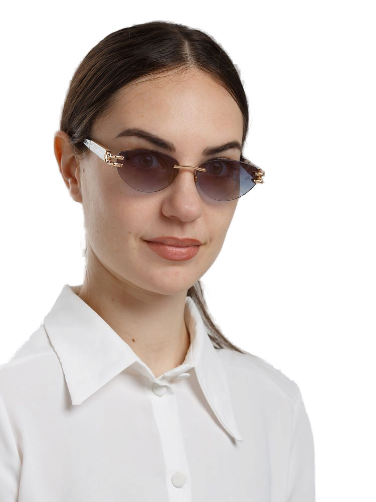 Ana Hickmann AH3360 Rimless Metal Sunglasses — Gold
