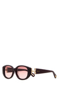 Chloé OCCHIALI Rounded Acetate Sunglasses — Burgundy