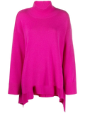 Valentino Draped Roll-Neck Virgin Wool-Cashmere Sweater — Pink