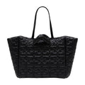 Ganni Quilted Synthetic Tote Bag — Black