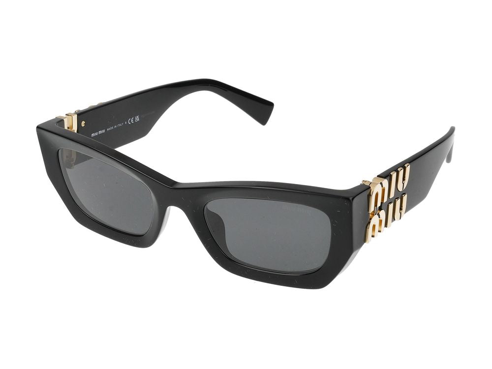 Miu Miu 0MU Rectangular Acetate Sunglasses — Black