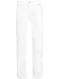 Eleventy Stretch-Cotton Tapered Jeans — White