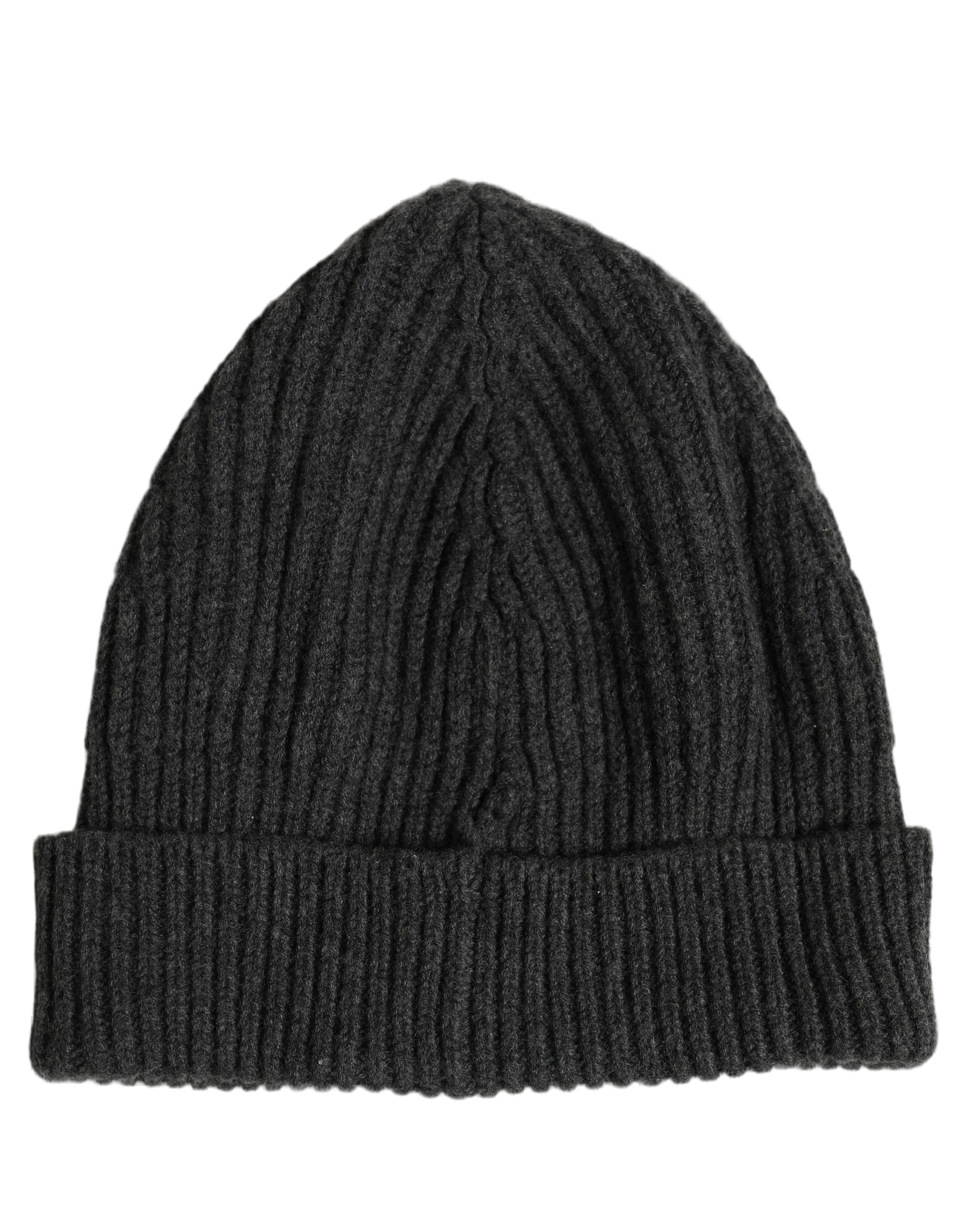 Dolce & Gabbana HAT10023 Ribbed Virgin Wool Beanie — Gray