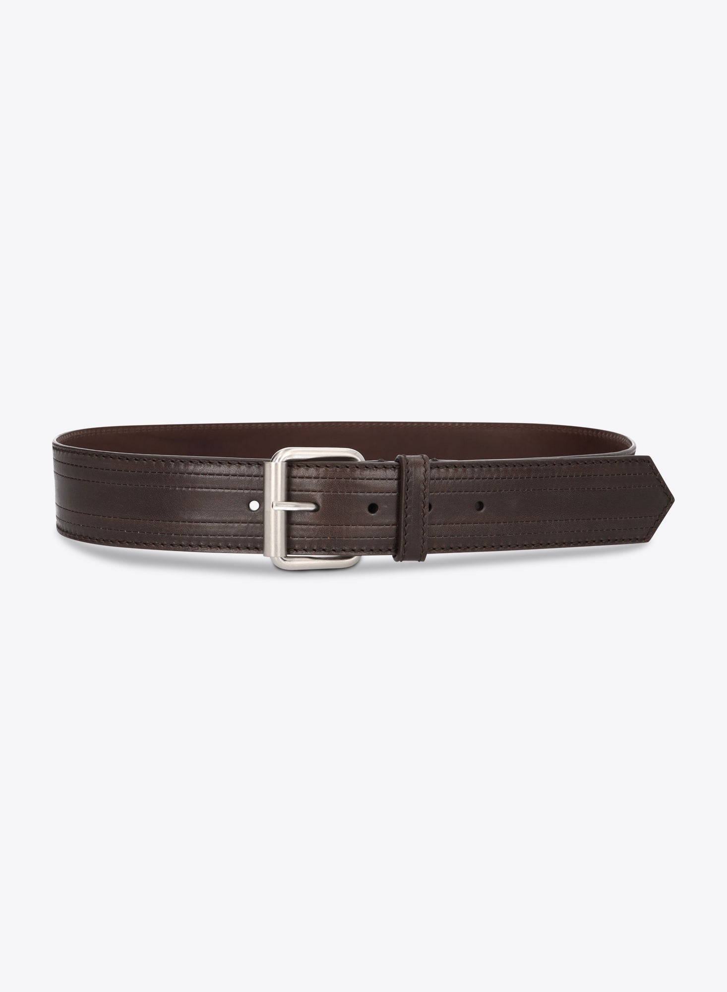 Dries Van Noten Bovine Leather Belt — Brown