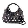 Ganni Heart-Studded Synthetic Mini Bag — Black