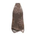 Magda Butrym Crochet Lace High-Neck Blouse — Brown