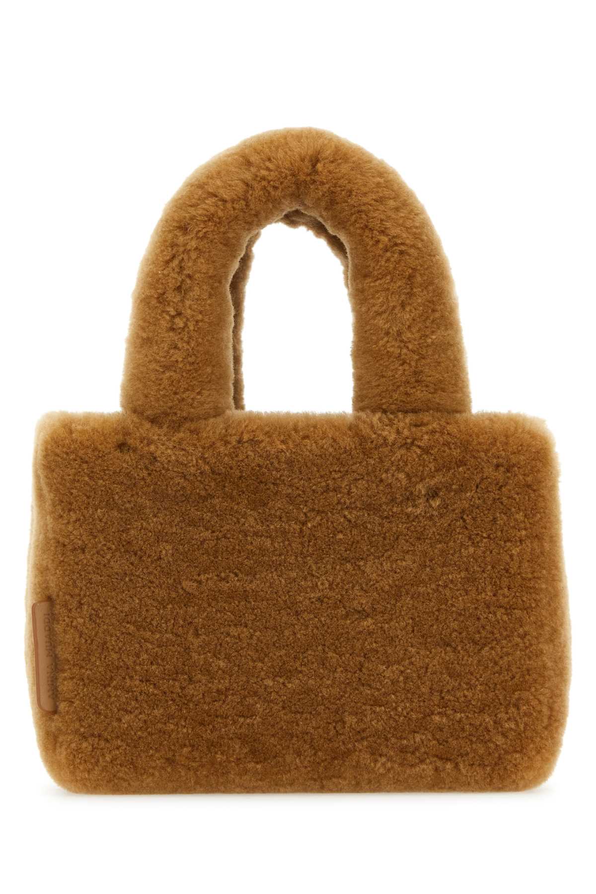 Amina Muaddi Giuly Top Handle Bag — Camel