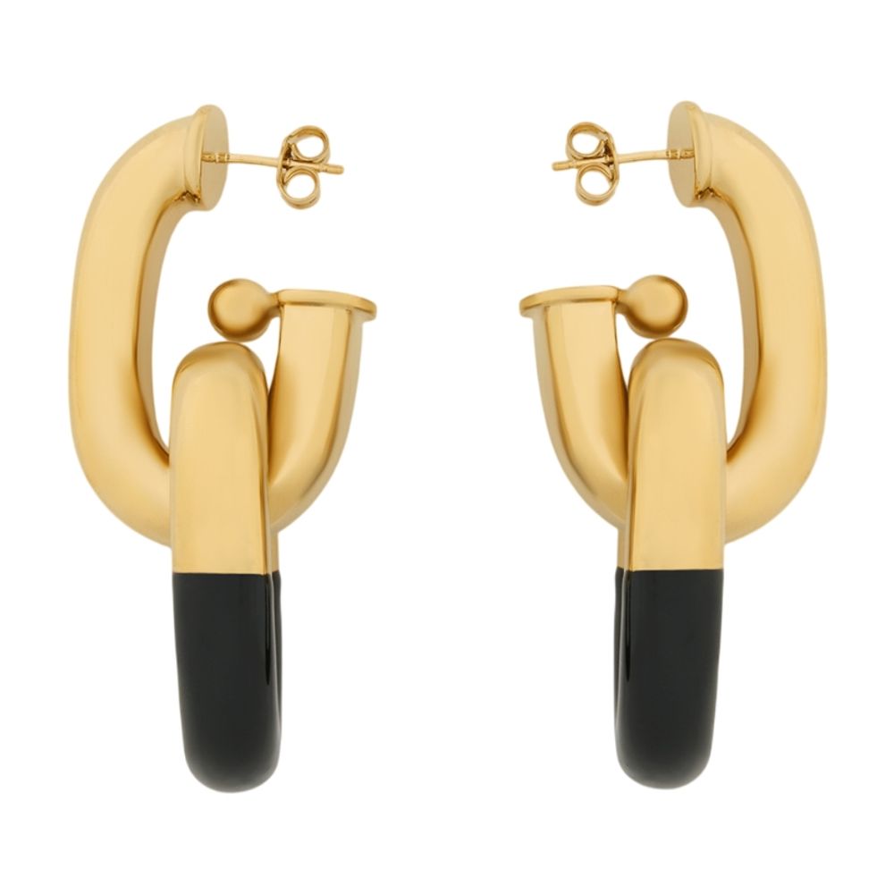 Rabanne Gold & Black Resin Earrings — Gold