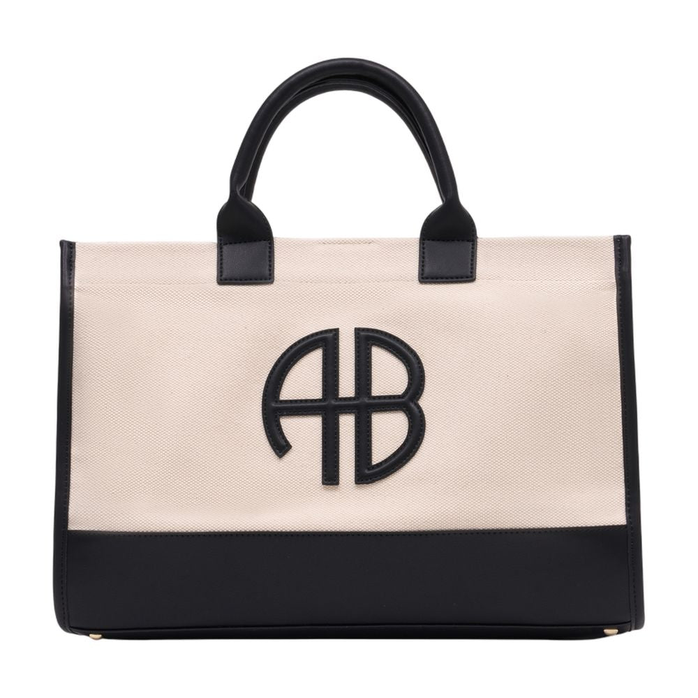 Anine Bing Cotton Colour-Block Tote Bag — Beige