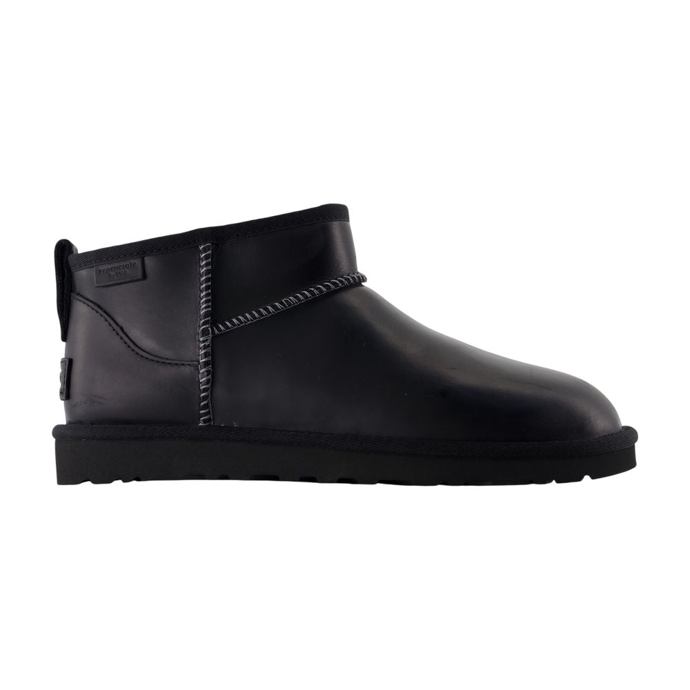 UGG Leather Regenerated Ankle Boot — Black