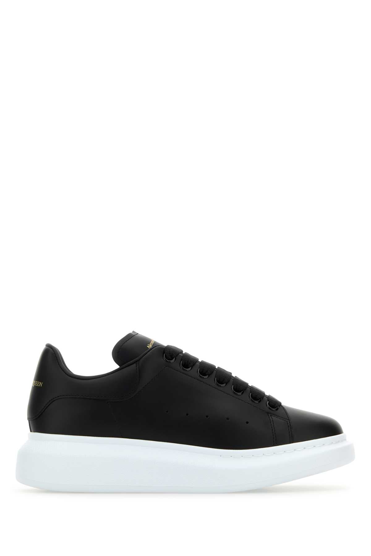 Alexander McQueen Leather Low-Top Sneaker — Black