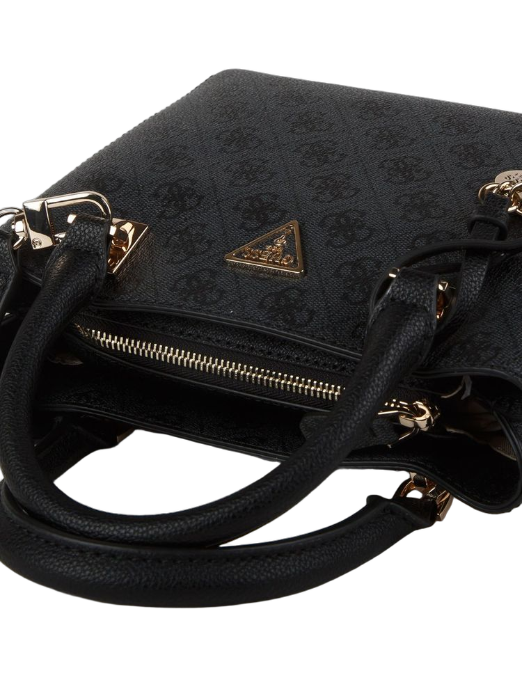 Guess Logo Polyurethane Shoulder Bag — Black