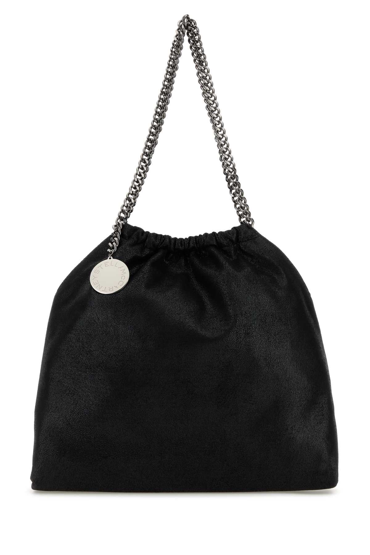 Stella McCartney Chain-Handled Gathered Shoulder Bag — Black