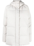 Aspesi Quilted-Finish Hooded Quilted Coat — White