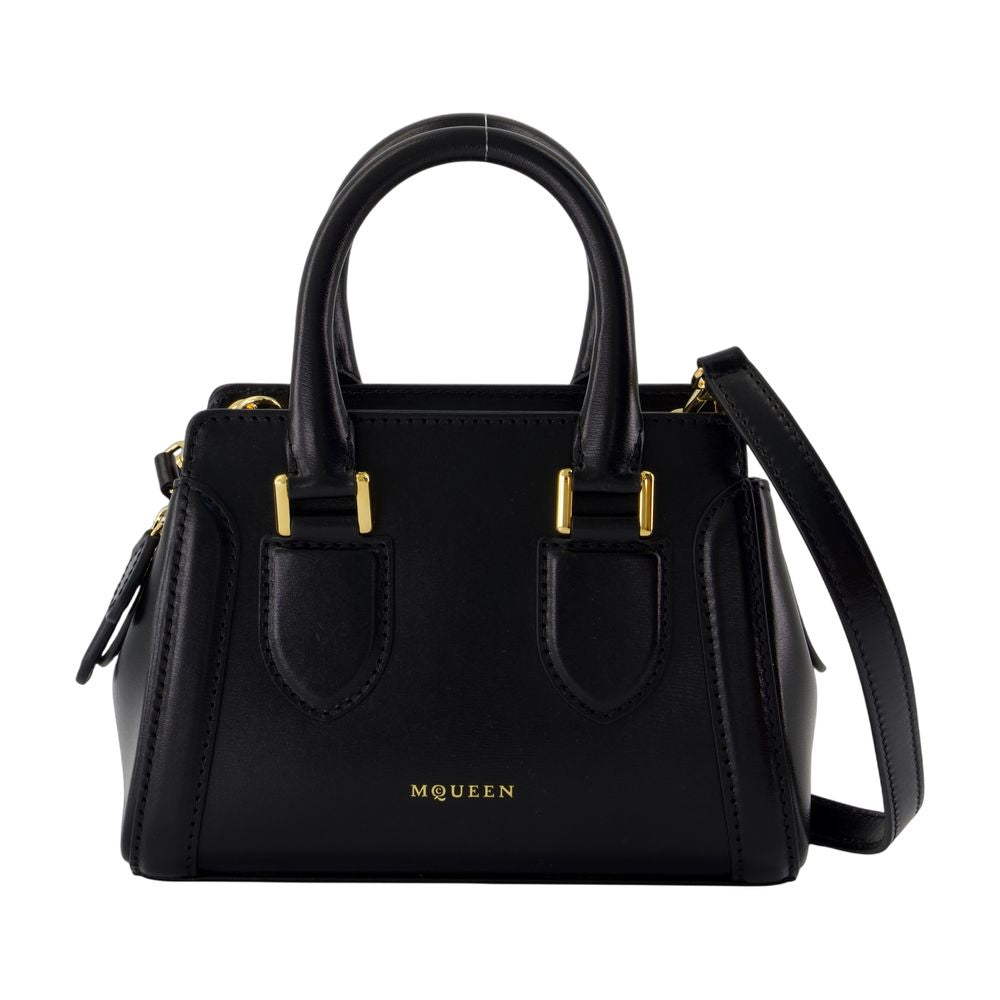 Alexander McQueen Calfskin Leather Top Handle Bag — Black