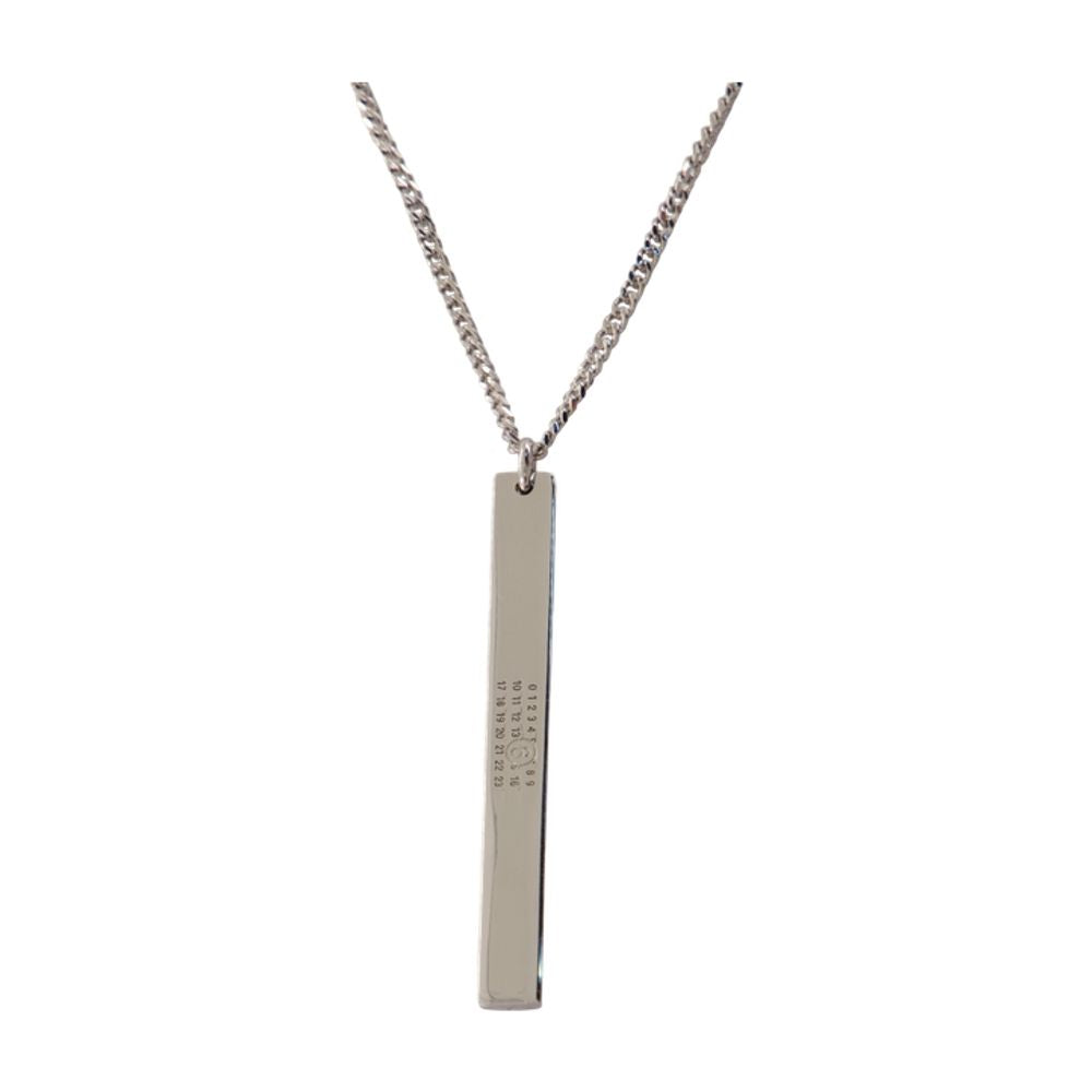MM6 Maison Margiela Minimal Metal Tag Necklace — Silver