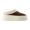 Giuseppe Zanotti Shearling-Lined Suede Slipper — Brown