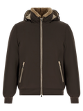 Brunello Cucinelli Shearling-Lined Hooded Down Jacket — Brown
