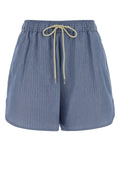 Jacob Cohen Pinstriped Linen-Viscose Shorts — Blue