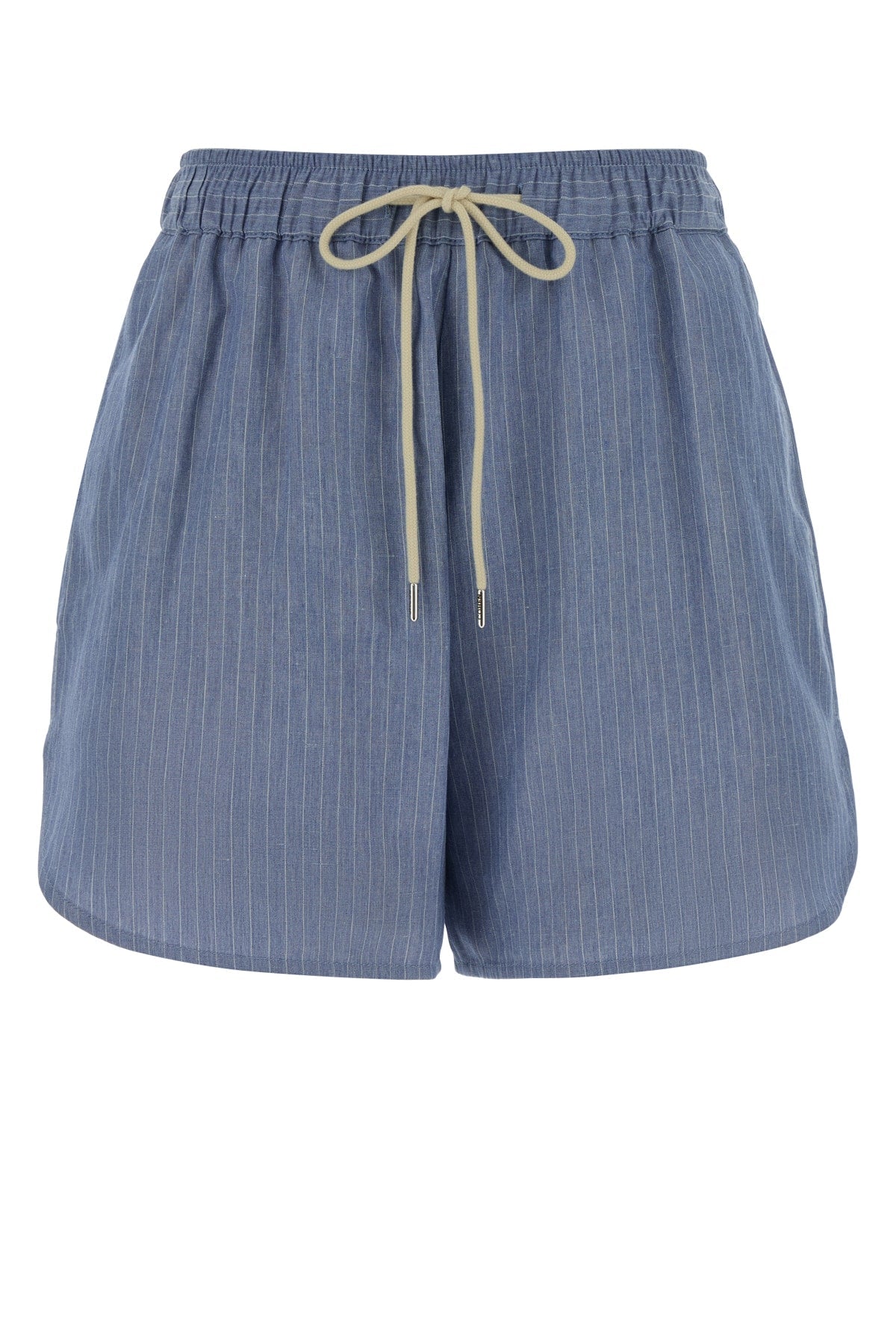 Jacob Cohen Pinstriped Linen-Viscose Shorts — Blue