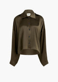 Khaite Leather Shirt — Green