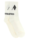 The Attico Logo-Jacquard Cotton Socks — White