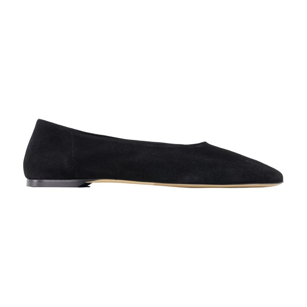 Toteme Calfskin Slip Flat — Black