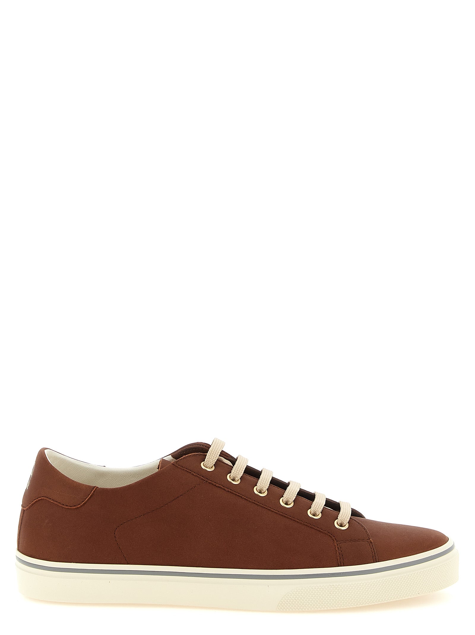 Brunello Cucinelli Calfskin Low-Top Sneaker — Brown