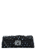 Roger Vivier Embellished with Crystals and Studs Clutch — Black