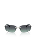 Tiffany 3114 Rimless Metal Sunglasses — Gray