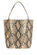 Chloé Python-Pattern Leather Tote Bag — Beige