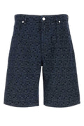 Fendi Logo-Jacquard Cotton Bermuda Shorts — Navy