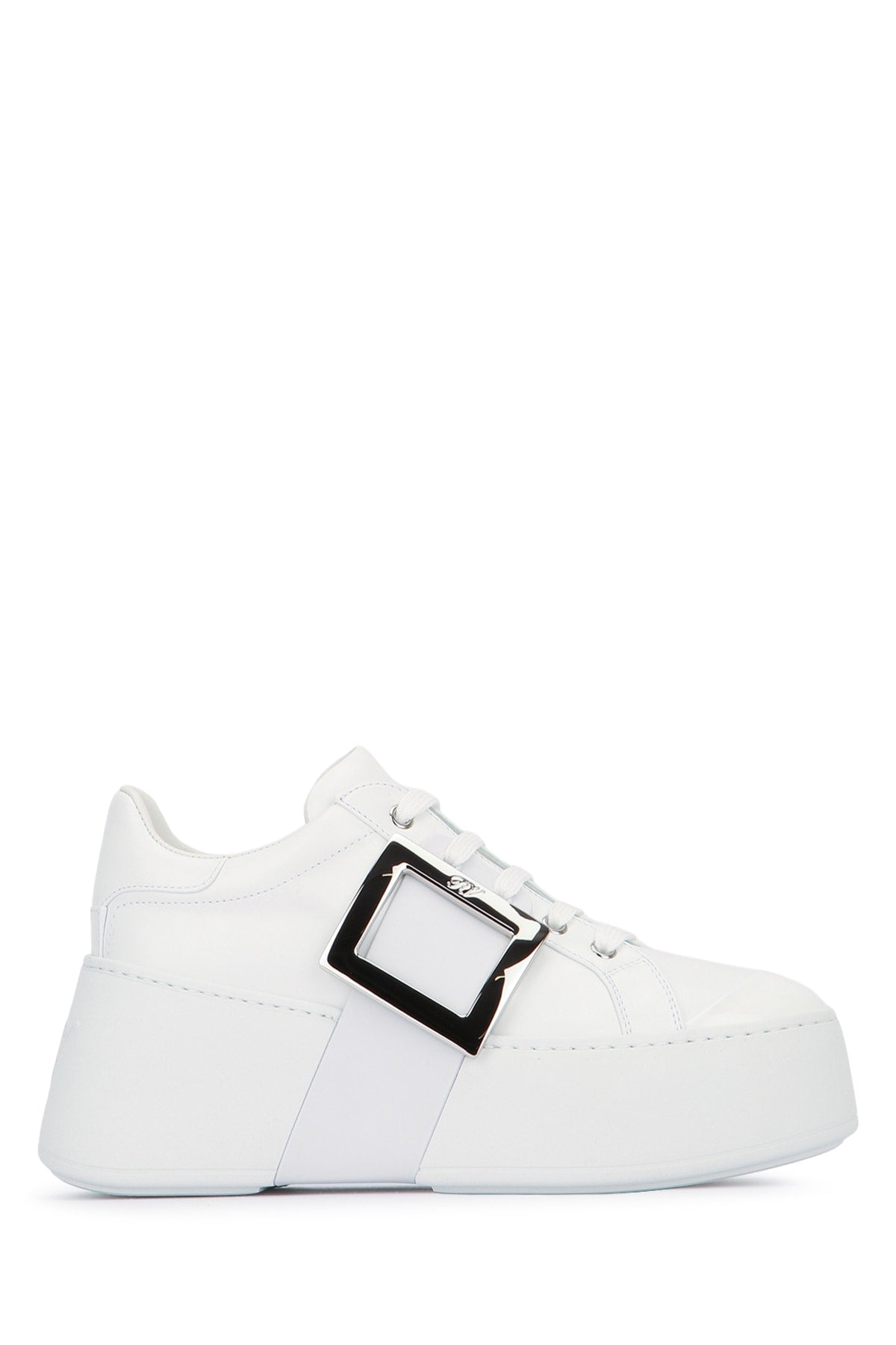 Roger Vivier Viv Skate High Abs Met Sneaker — White