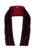 Burberry Check Wool-Blend Scarf — Burgundy