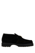 Valentino Garavani VLogo Suede Loafer — Black