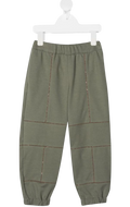 Brunello Cucinelli Kids Bead-Embellished Cotton Joggers — Sage Green