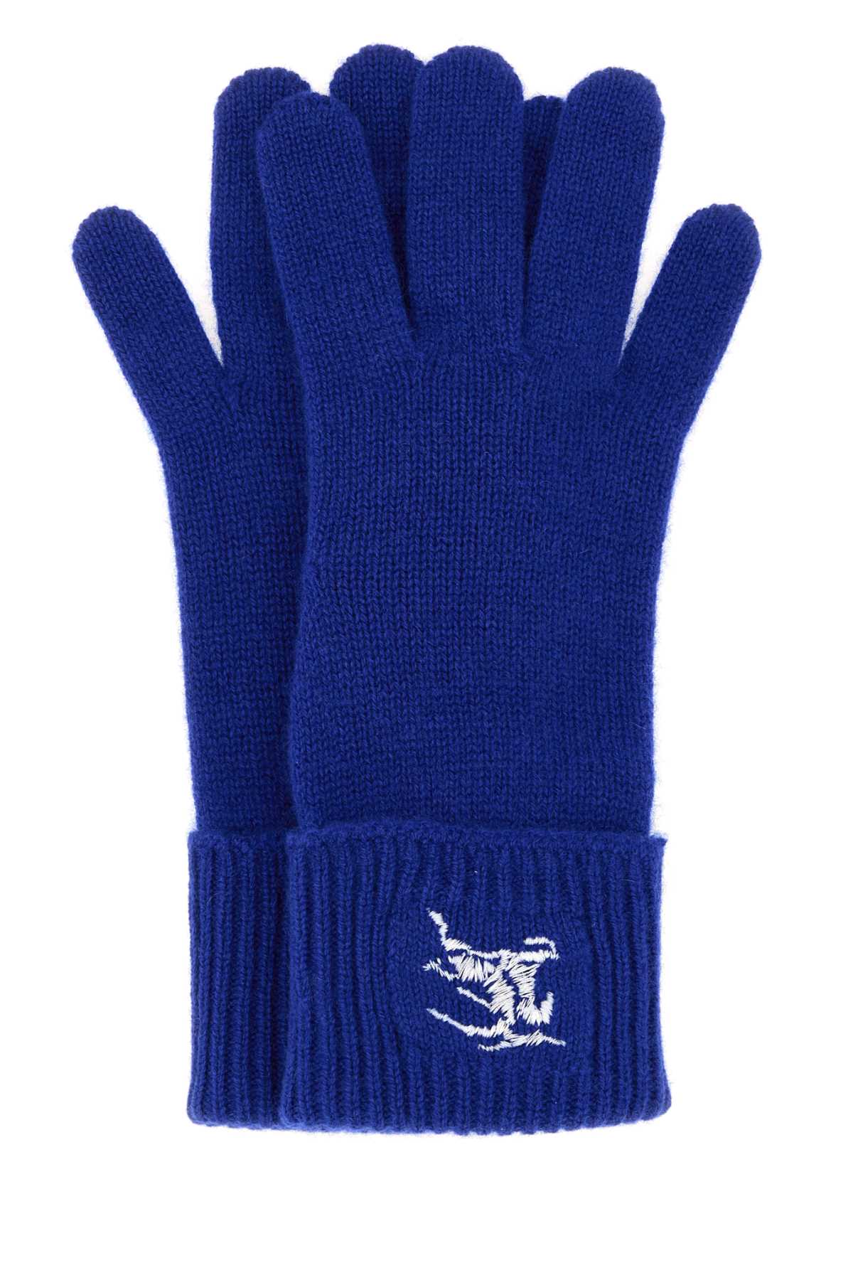 Burberry Cashmere-Nylon Gloves — Blue