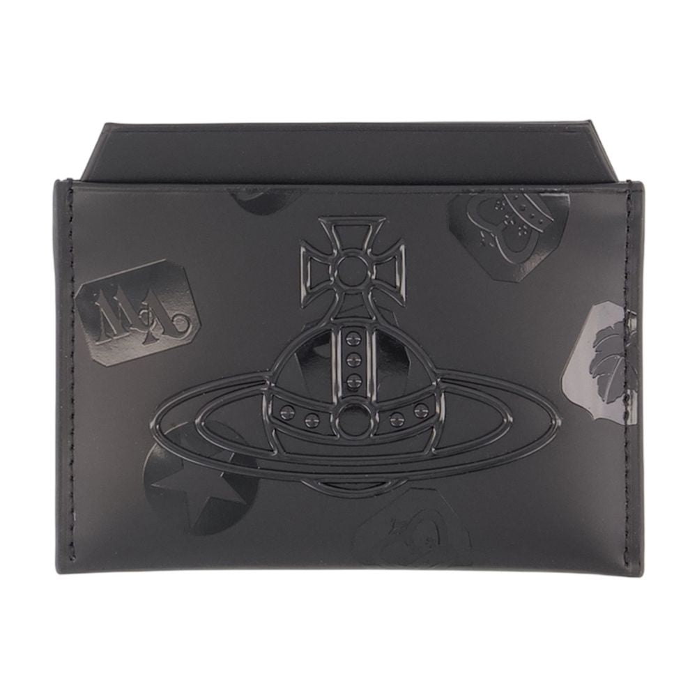 Vivienne Westwood Embossed Calfskin Card Case — Black