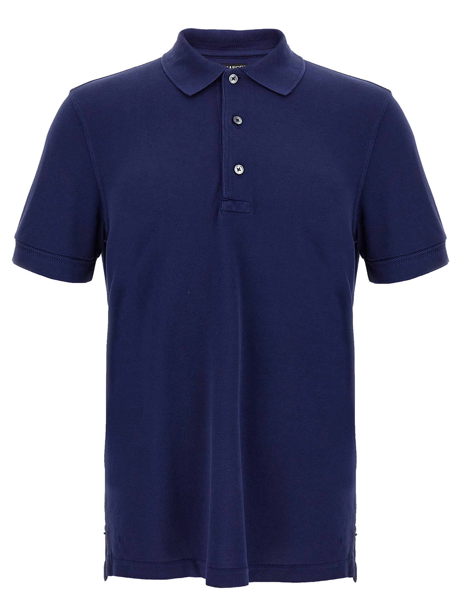 Tom Ford Piqué Cotton-Lyocell Polo Shirt — Navy