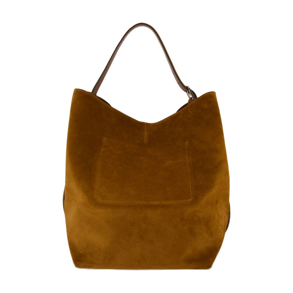 Toteme Suede Hobo Shoulder Bag — Brown