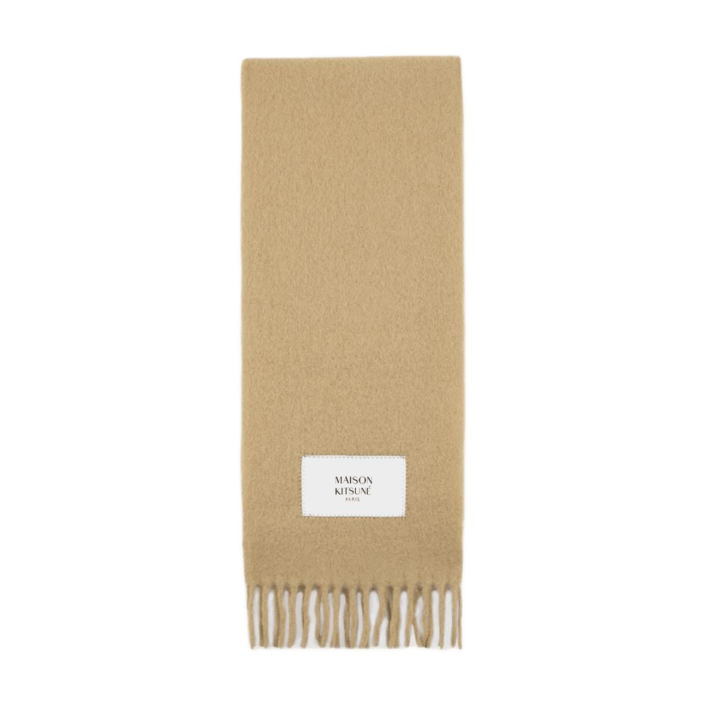 Maison Kitsune Wool Scarf — Beige