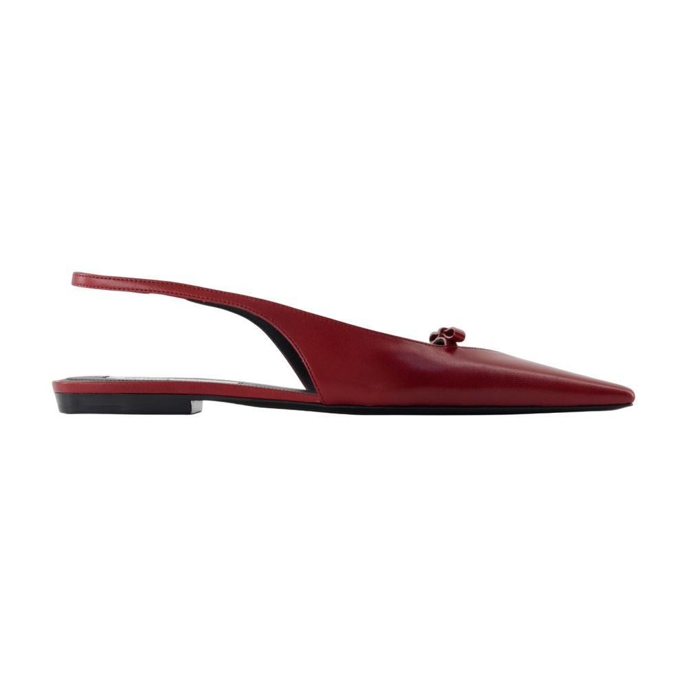 Victoria Beckham Calfskin Slingback Flat — Burgundy