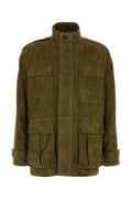 Ferragamo Suede Field Jacket Jacket — Green