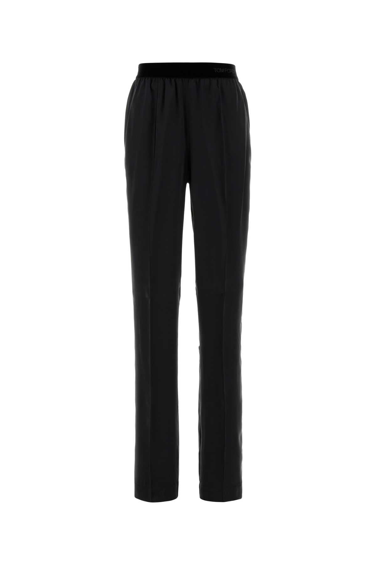Tom Ford Silk Trousers — Black