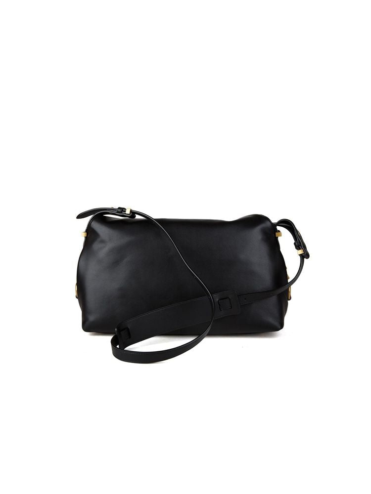 Pinko Saddle Horizontal Shoulder Bag — Black