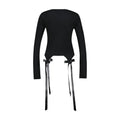 Simone Rocha Bow-Tail Long Sleeve T-Shirt — Black